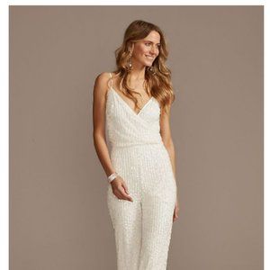 DB STUDIO  Sequin Spaghetti Strap Blouson Jumpsuit